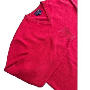 Club Room 100% Cashmere V Neck Sweater Red Men's Medium